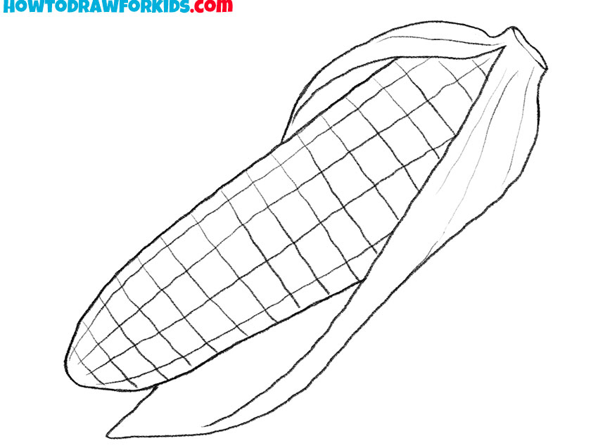 how to draw a corn for kindergarten