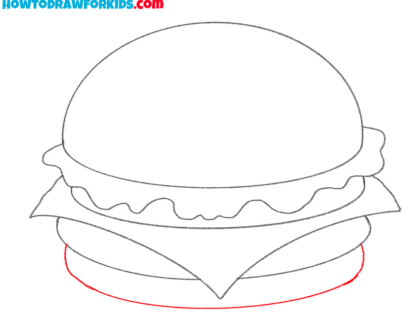 how to draw a cute cartoon hamburger