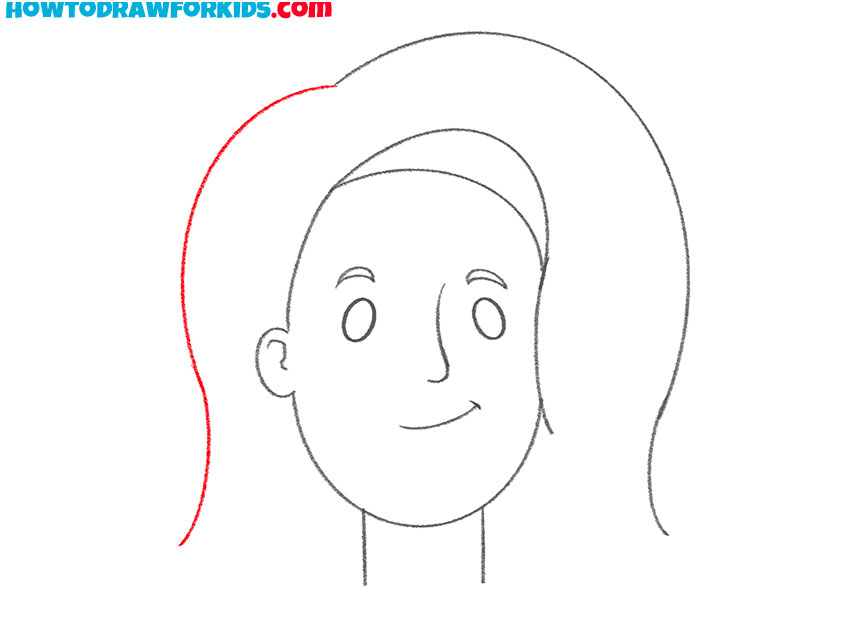 how to draw a female face hair