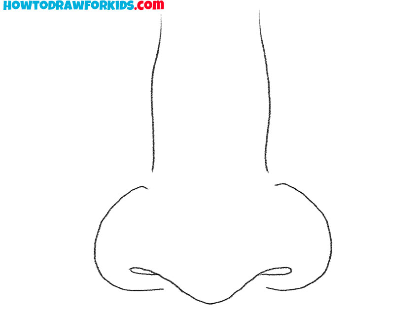 how to draw a simple human nose