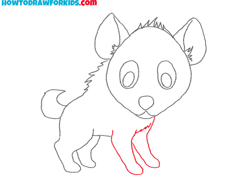 how to draw a simple hyena
