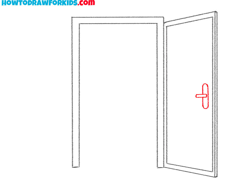 how to draw an open door for kindergarten