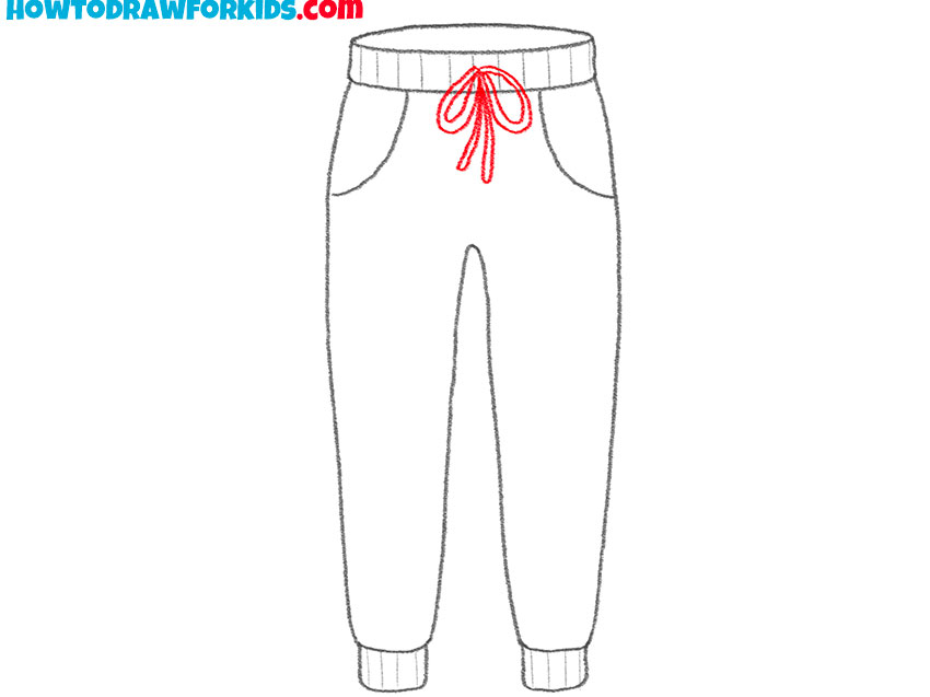 simple sweatpants drawing for kids