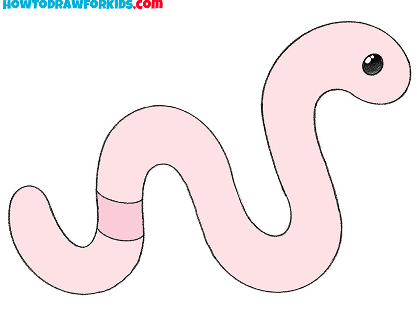 simple worm drawing for kids
