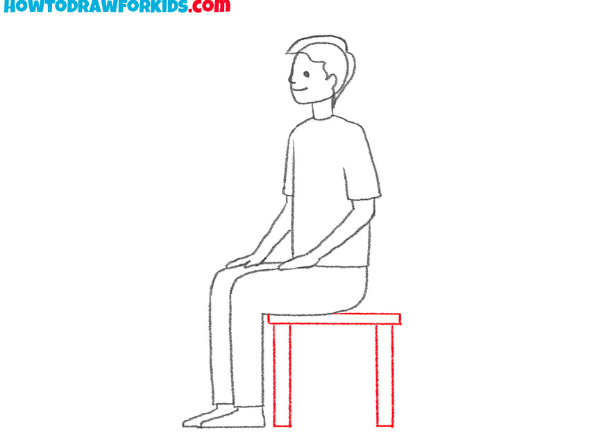 sitting person drawing guide
