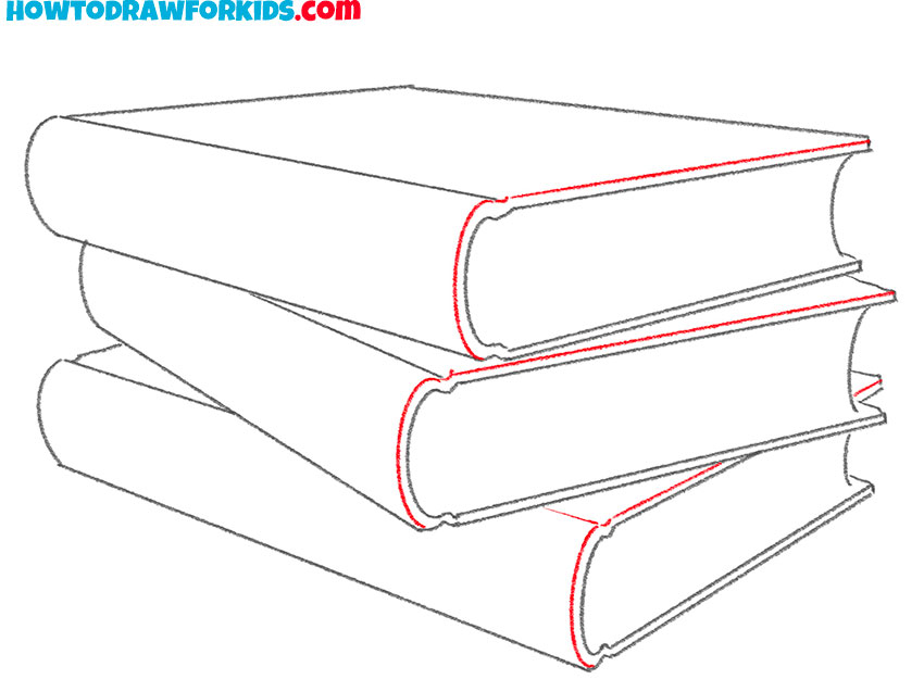 stacked books drawing lesson