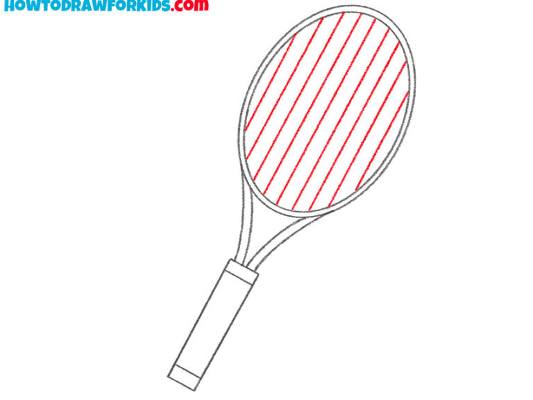 How to Draw a Tennis Racket Easy Drawing Tutorial For Kids