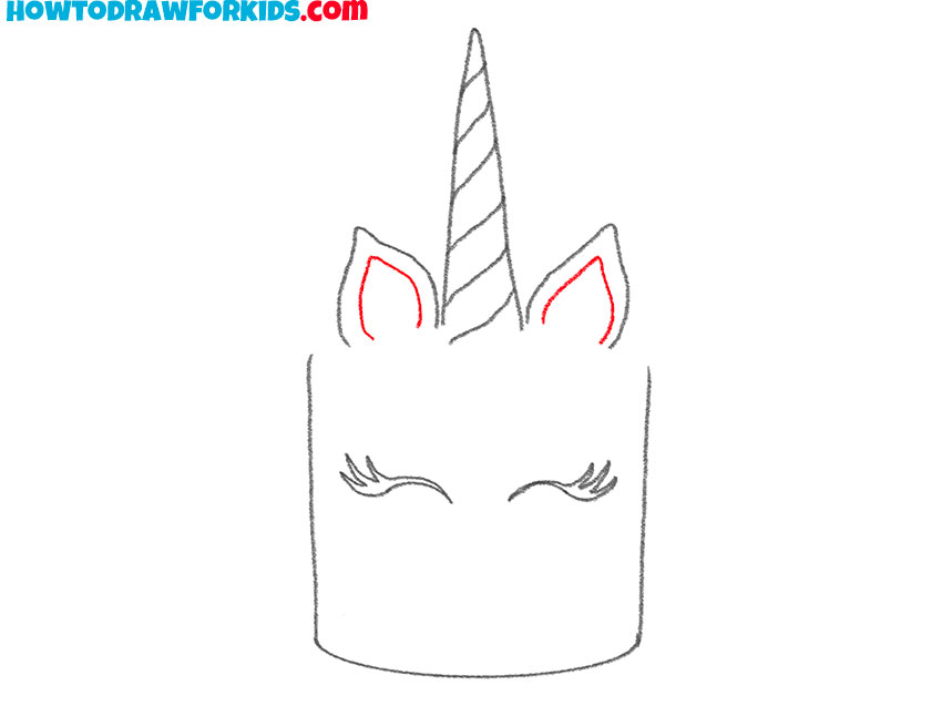 unicorn cake drawing easy