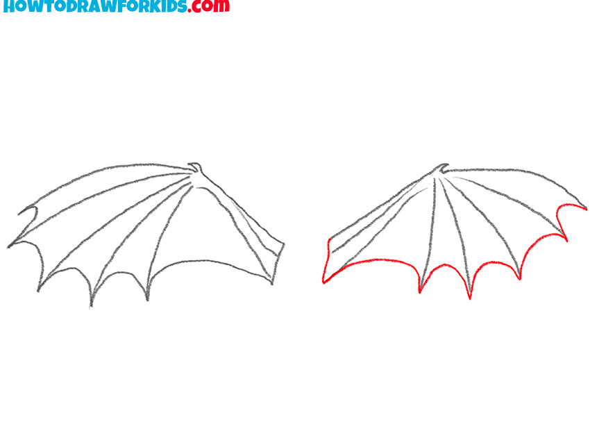 dragon wings drawing guide