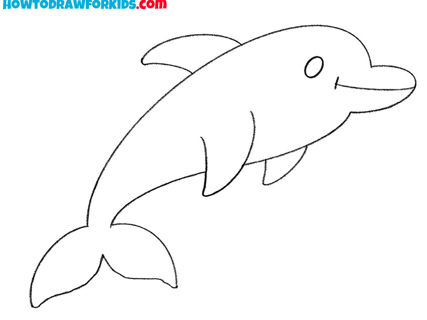how to draw a cute baby dolphin