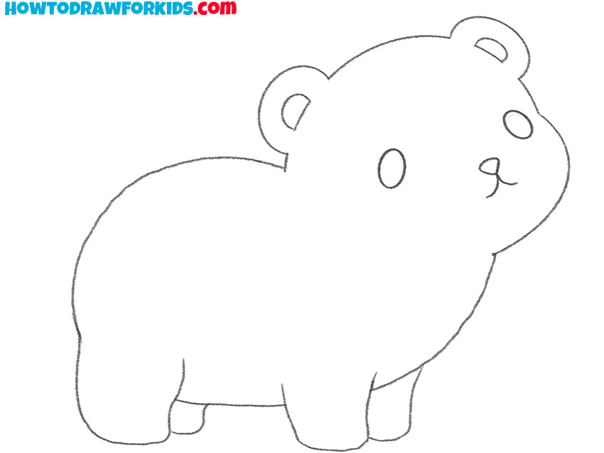 how to draw a cute bear easy