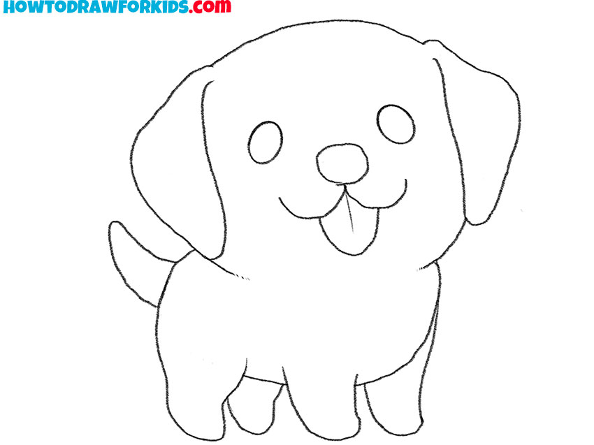 how to draw a cute dog labrador