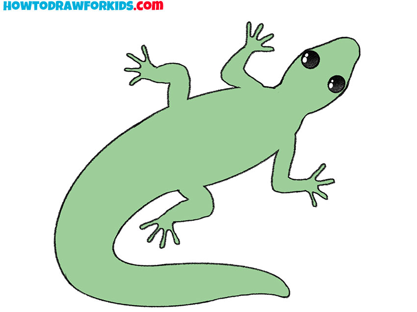 how to draw a cute lizard easy