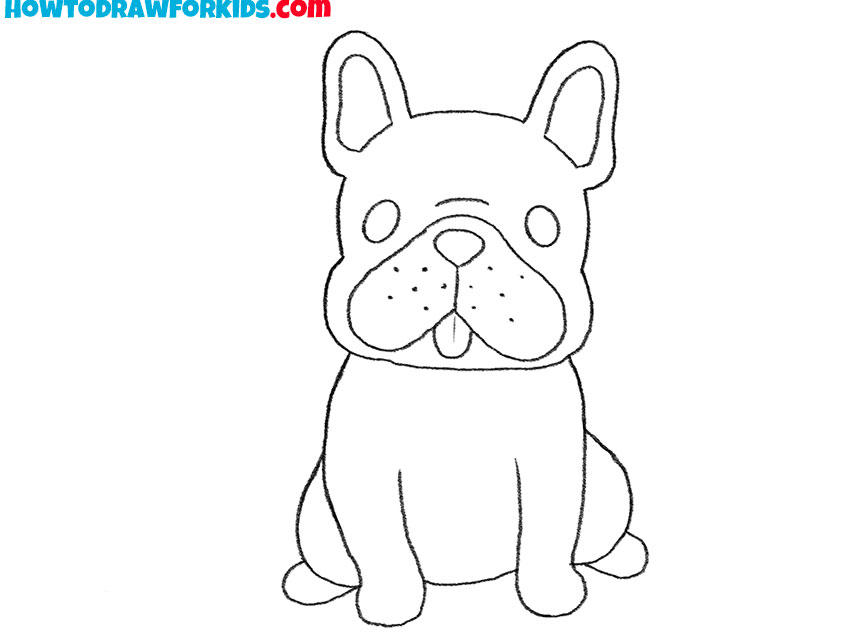 how to draw a french bulldog for beginners