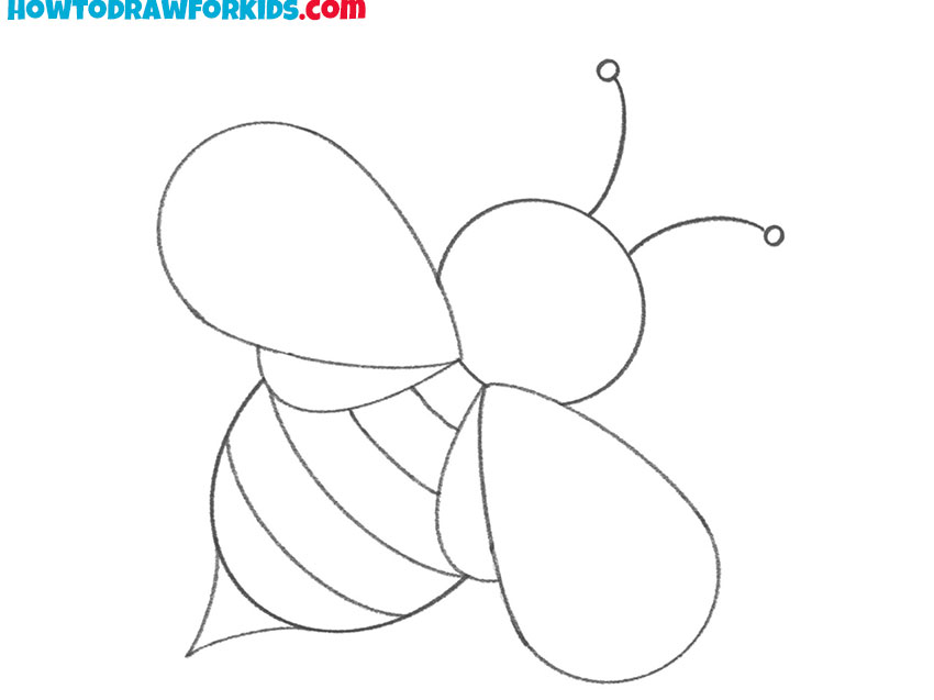 how to draw a honeybee for kids