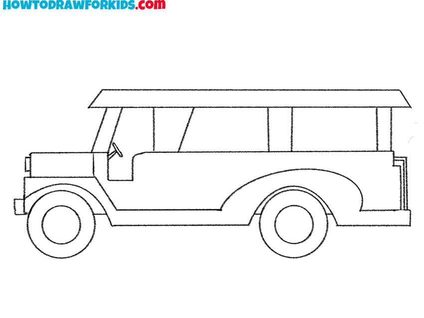 how to draw a jeepney for beginners