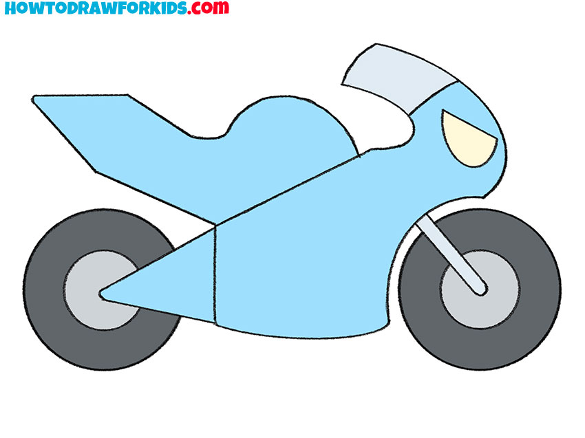 How to Draw an Easy Motorcycle - Easy Drawing Tutorial For Kids