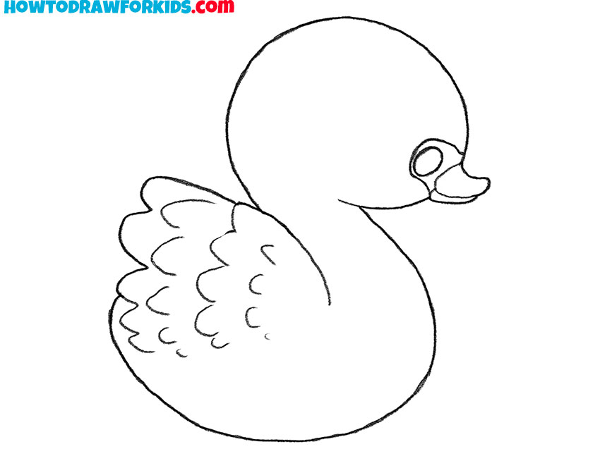 how to draw a simple cartoon swan