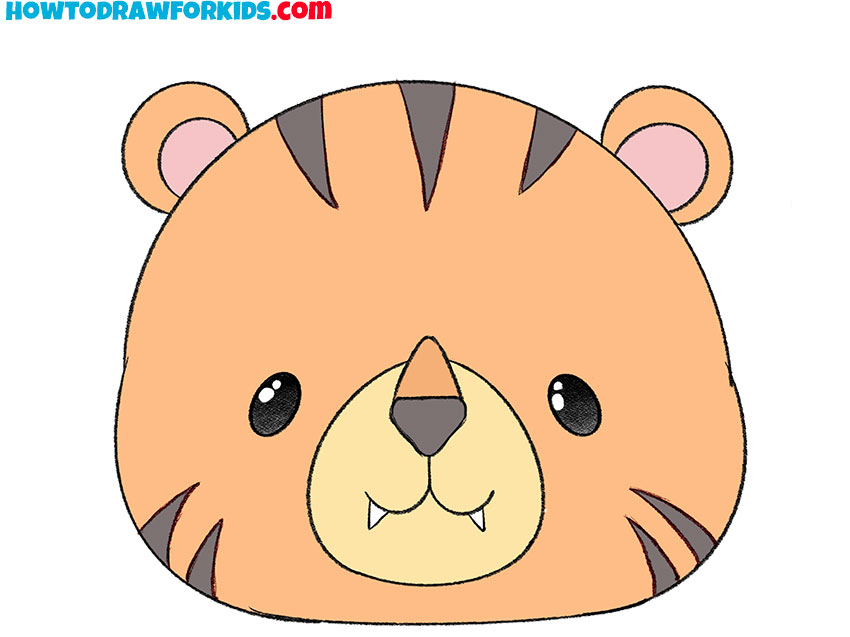 A Simple Drawing Of A Cute Little Tiger Walking Stock Illustration -  Download Image Now - Drawing - Activity, Tiger, 2021 - iStock