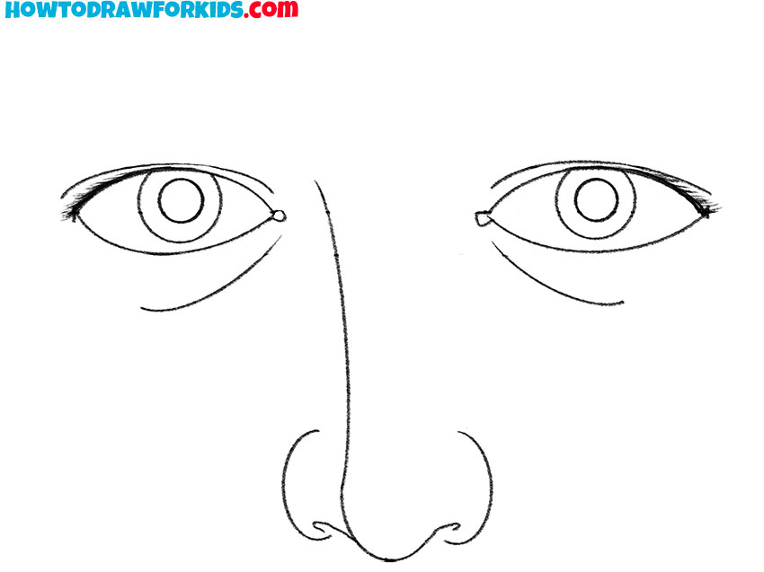 nose and eyes drawing for beginners