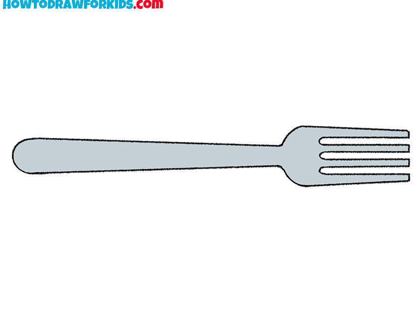 simple fork drawing lesson