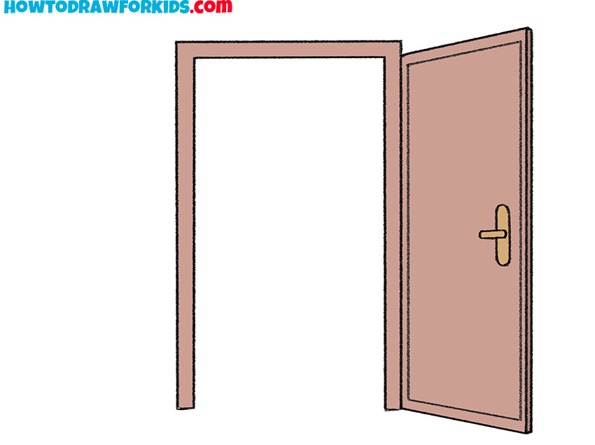 simple open door drawing
