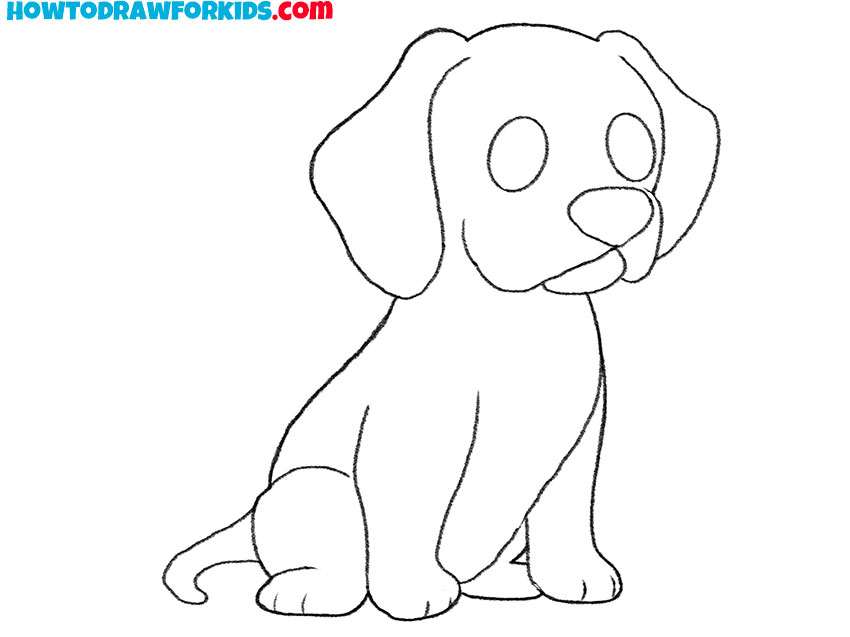 How to Draw a Sitting Cartoon Dog - Easy Drawing Tutorial For Kids