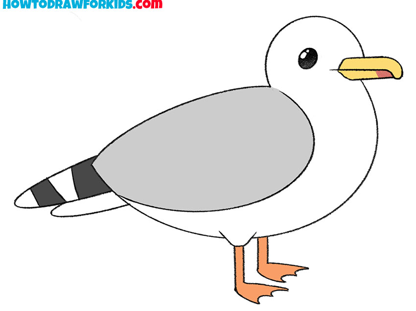 easy drawing of a seagull