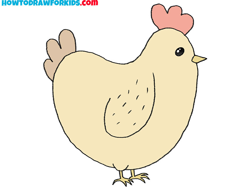 How to Draw a Hen - Easy Drawing Tutorial For Kids