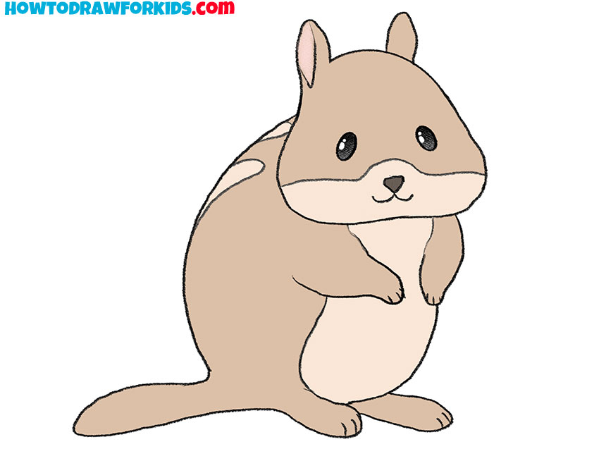 how to draw a cartoon chipmunk step by step