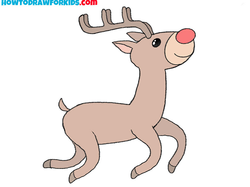 how to draw a cartoon reindeer