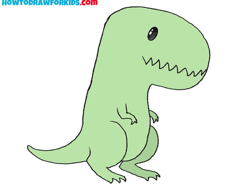 How to Draw an Easy Dinosaur - Easy Drawing Tutorial For Kids