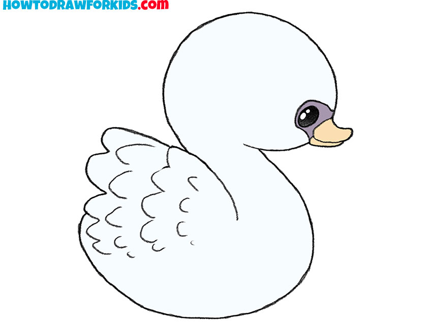 how to draw a swan for kids