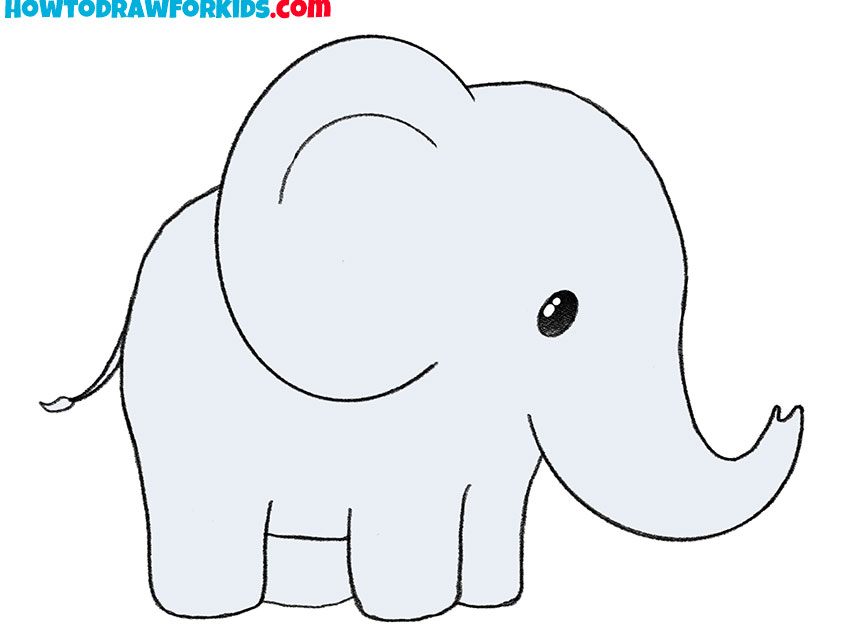 how to draw an elephant from the side