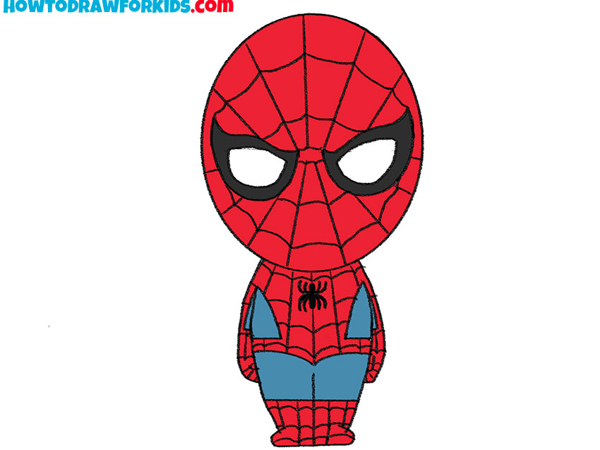 how to draw chibi spider man