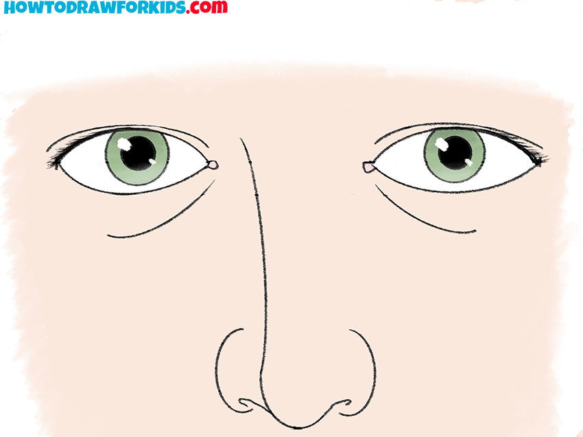 nose and eyes drawing easy