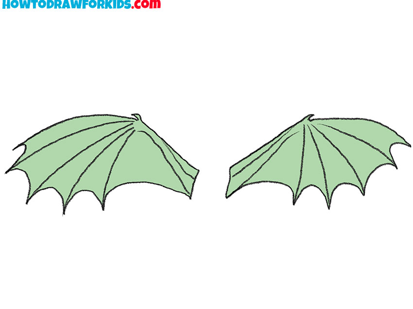 simple dragon wings drawing