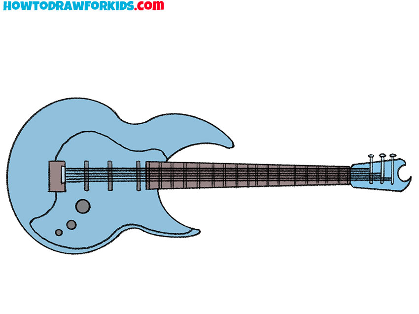 simple electric guitar drawing for kids
