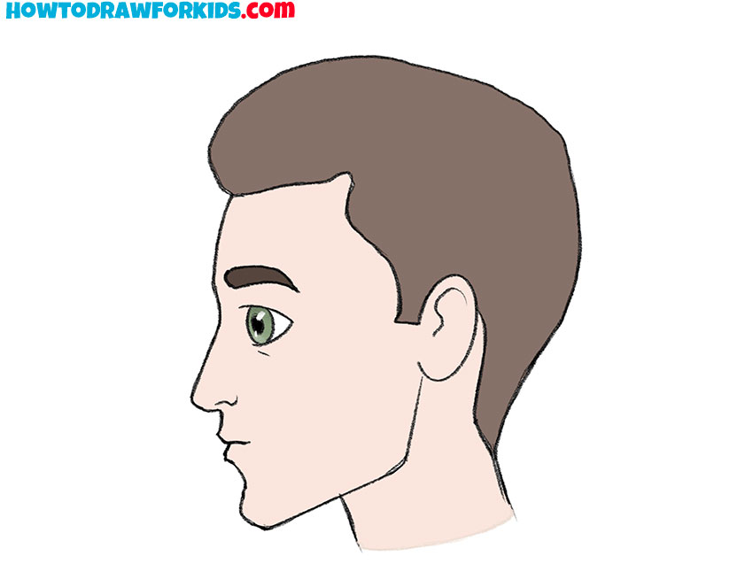simple face from the side drawing for kids