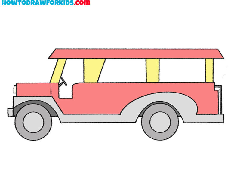How to Draw a Jeepney Easy Drawing Tutorial For Kids