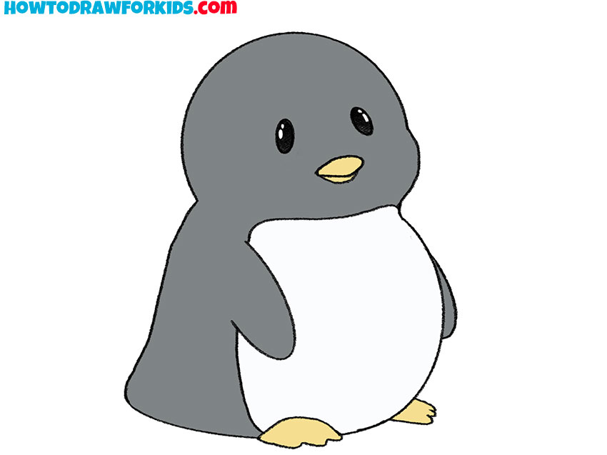 simple penguin drawing lesson