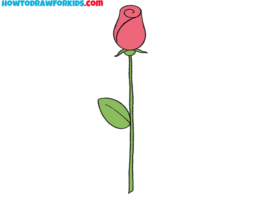 How to Draw a Simple Rose Step by Step - Easy Drawing Tutorial For Kids