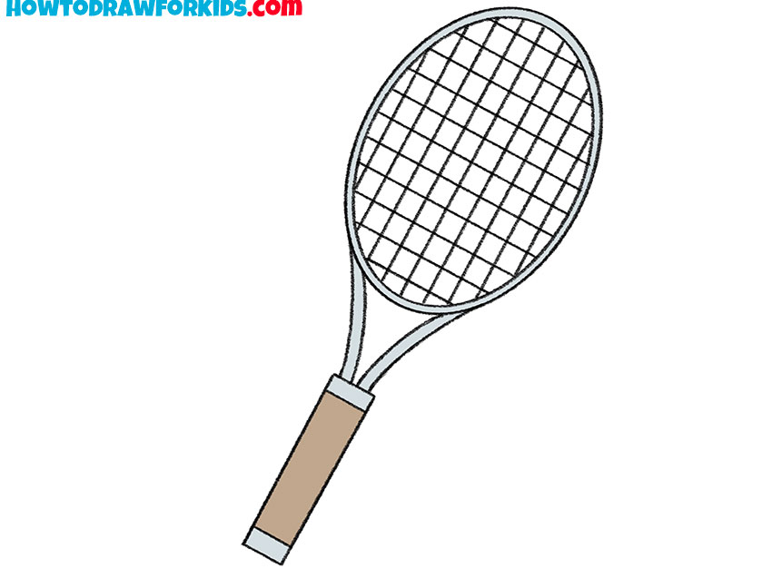 simple tennis racket drawing for kids