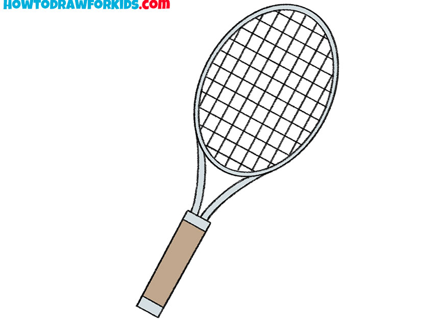 How to Draw a Tennis Racket Easy Drawing Tutorial For Kids