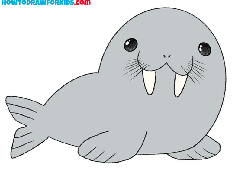 How to Draw a Walrus - Easy Drawing Tutorial For Kids