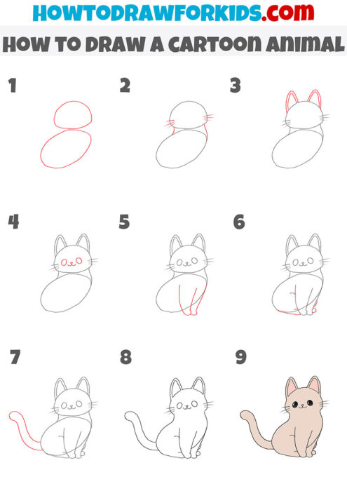 How to Draw a Cartoon Animal - Easy Drawing Tutorial For Kids