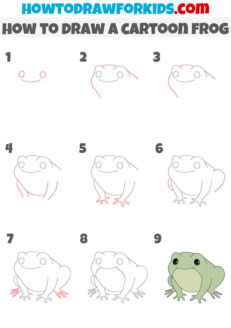 How to Draw a Cartoon Frog Easy Drawing Tutorial For Kids