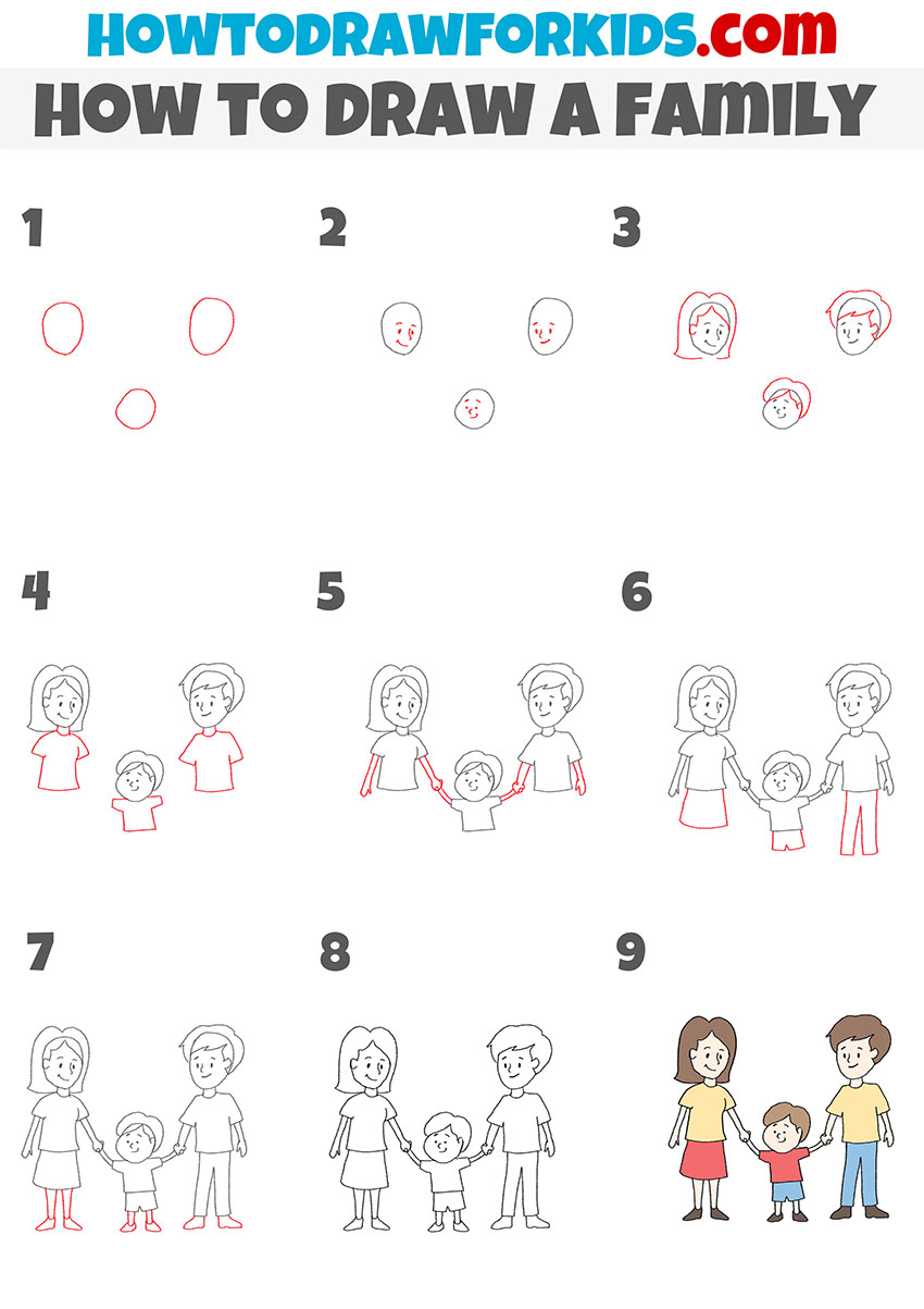 Family - Sketch Drawing. Royalty Free SVG, Cliparts, Vectors, and Stock  Illustration. Image 14970006.