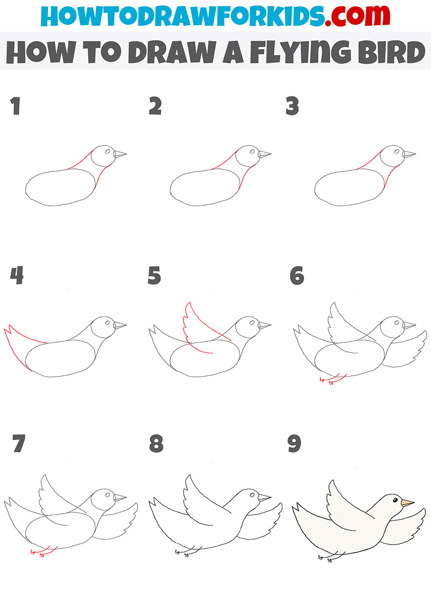 simple drawings of birds flying