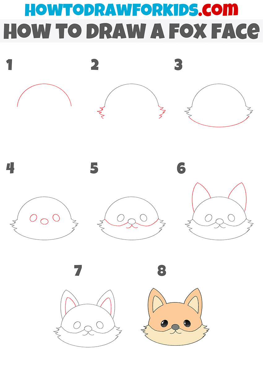 How to Draw a Fox Face - Easy Drawing Tutorial For Kids